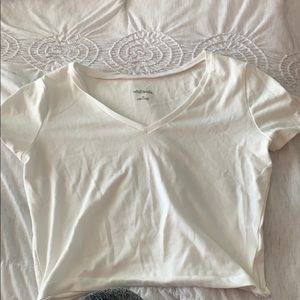 Wild Fable White V-Neck Crop Top